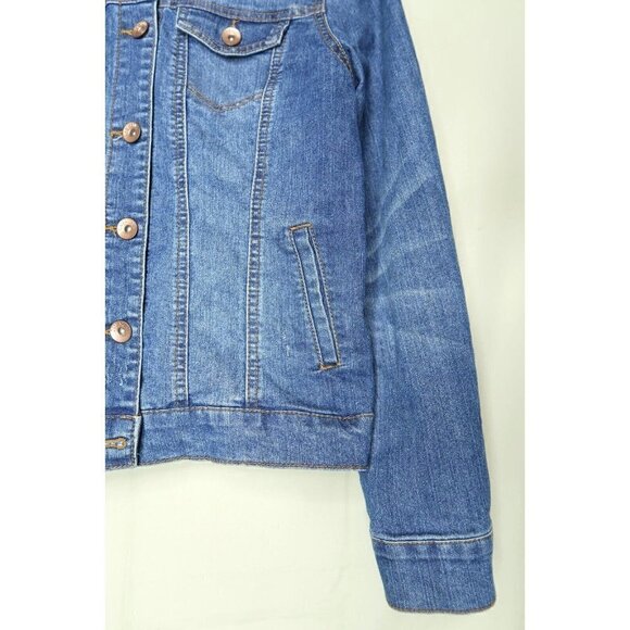 Cavalini Denim Collection Denim Jacket Trucker Distressed Custom Gun Art Small - Picture 5 of 12